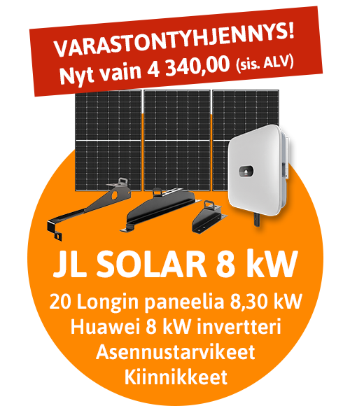 JL SOLAR aurinkopaneelipaketti 8 kW